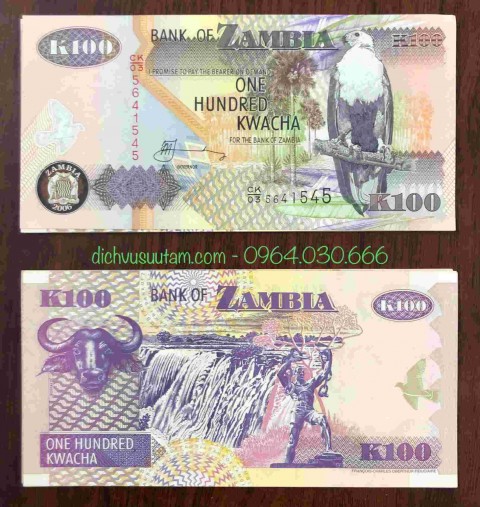Tiền Zambia 100 Kwacha