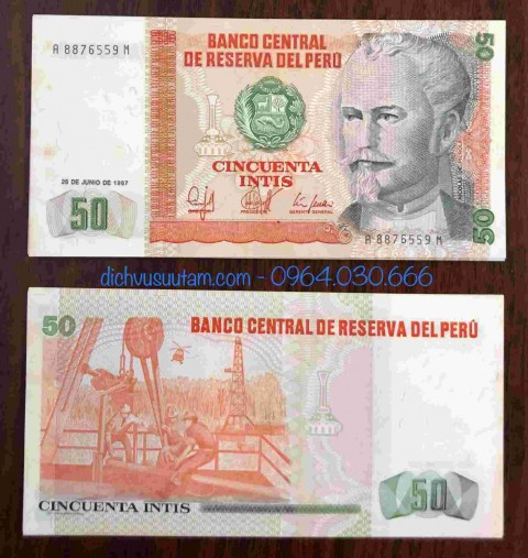 Tiền Peru 50 Intis 1987