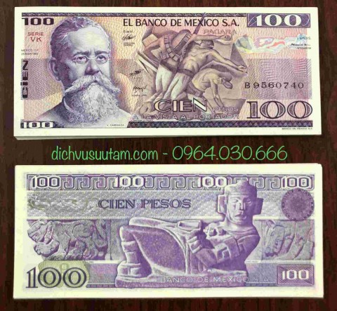 Tiền Mexico 100 Pesos