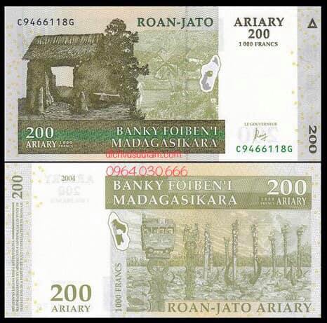 Tiền xưa Cộng hòa Madagascar 200 ariary