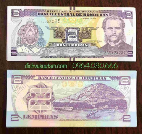 Tiền Honduras 2 Lempiras 2012