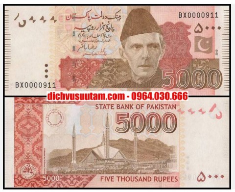 Tiền Pakistan 5000 rupees