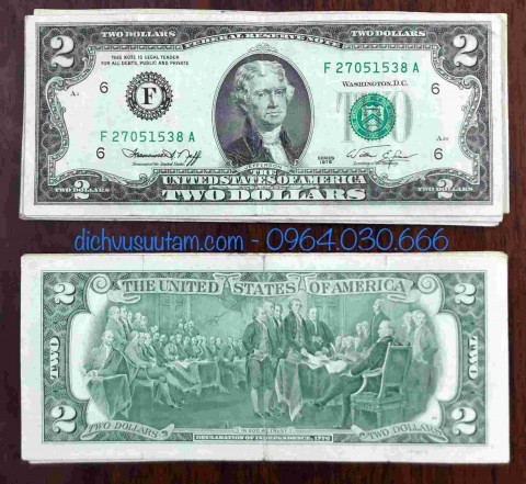 Tiền Mỹ 2 dollars năm 1976, tờ dollar may mắn nhất thế giới