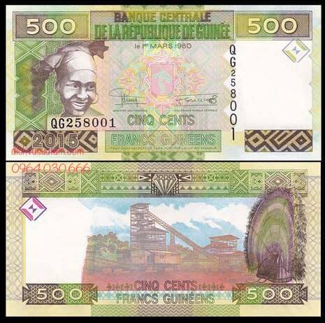 Tiền Guinea sưu tầm 500 francs phiên bản cũ