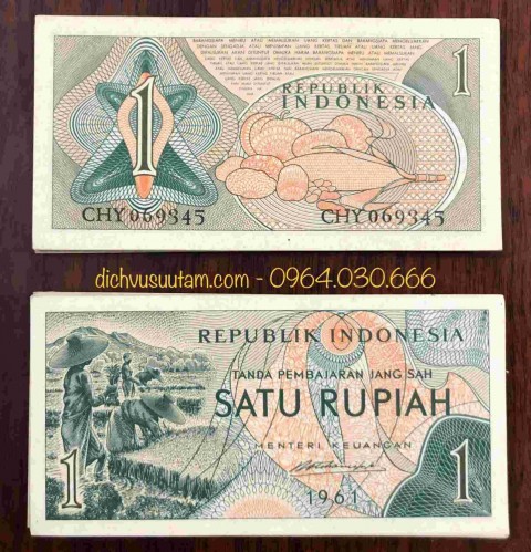 Tiền cổ Indonesia 1 Rupiah 1961