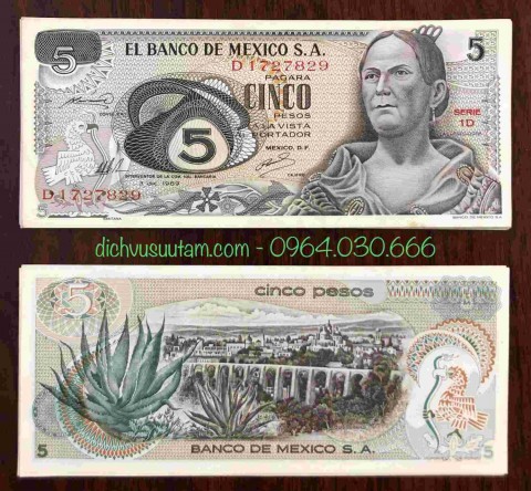 Tiền Mexico 5 Pesos