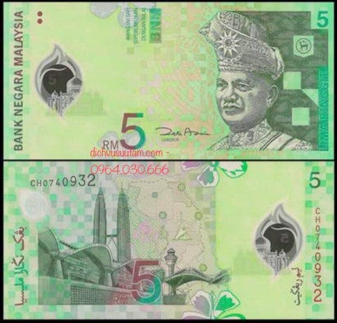 Tiền Malaysia 5 ringgit polymer phiên bản cũ