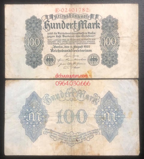 Tiền cổ Đức 100 Mark 1922