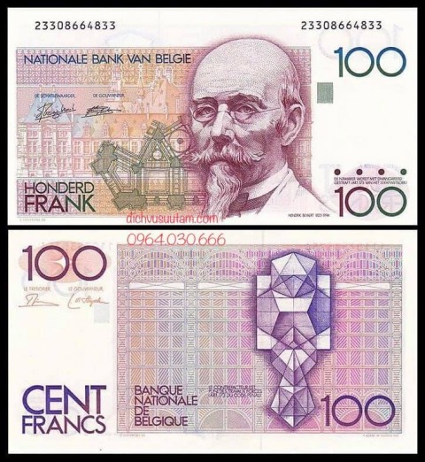 Tiền xưa Vương quốc Bỉ 100 francs