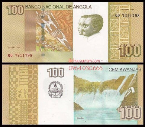 Tiền Cộng hòa Angola 100 kwanzas