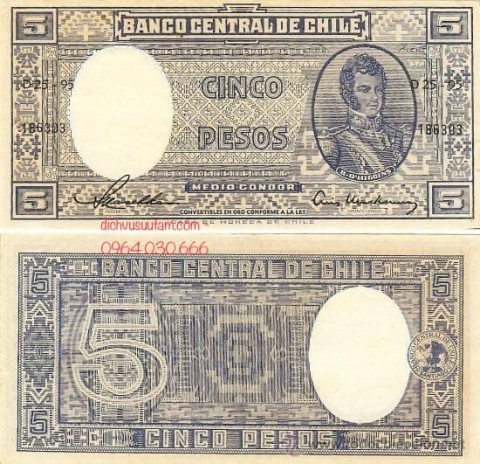 Tiền xưa Chile 5 pesos