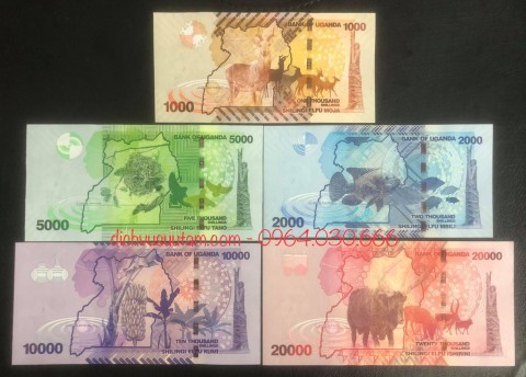 Bộ tiền Cộng hòa Uganda 5 tờ sưu tầm