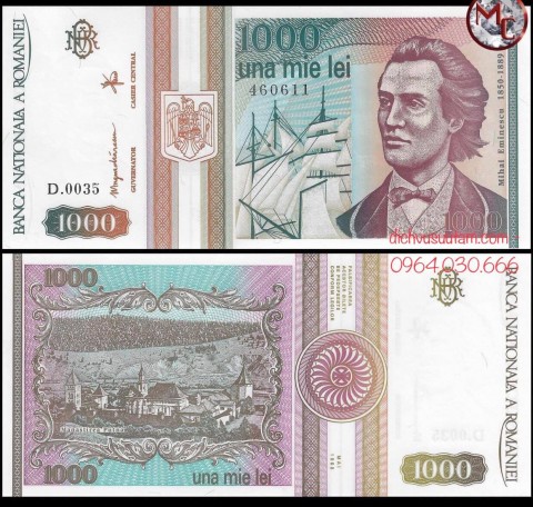 Tiền Romania 1000 lei sưu tầm