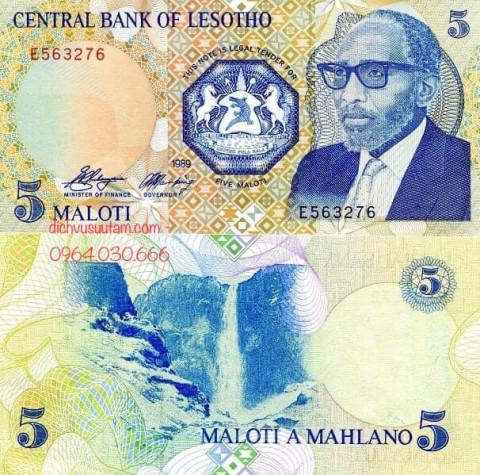 Tiền Vương quốc Lesotho 5 maloti