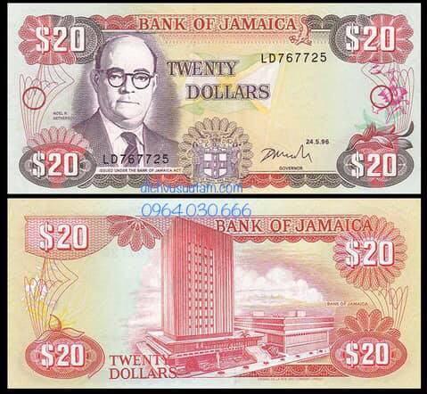 Tiền xưa Jamaica 20 dollars