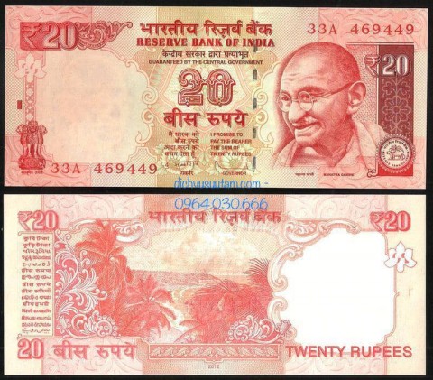 Tiền Ấn Độ sưu tầm 20 rupees