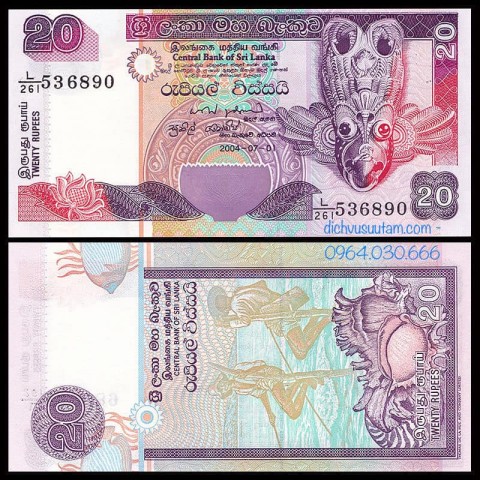 Tiền Srilanka 20 rupees