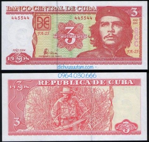 Tiền Cộng hòa Cuba 3 pesos