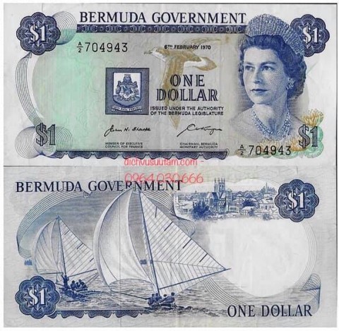Tiền Bermuda 1 dollar Nữ hoàng Elizabeth II
