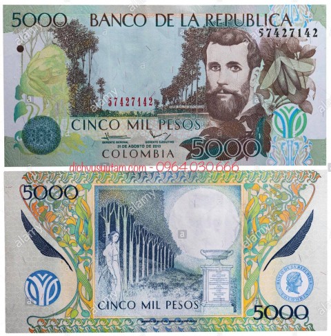 Tiền Colombia sưu tầm 5000 pesos
