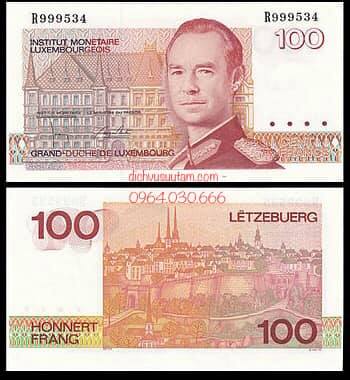 Tiền xưa Luxembourg 100 francs