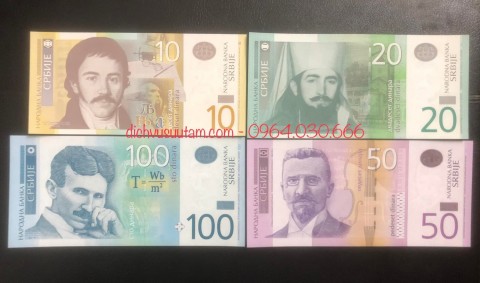 Bộ tiền Cộng hòa Serbia 4 mệnh giá khác nhau