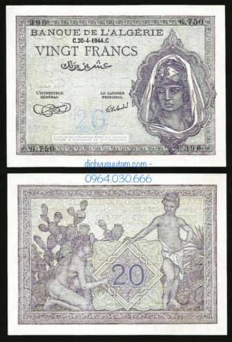Tiền xưa Algeria 20 francs