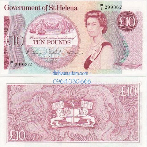 Tiền Saint Helena 10 bảng Nữ hoàng Elizabeth II