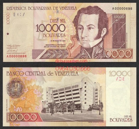 Tiền Venezuela 10000 bolivares
