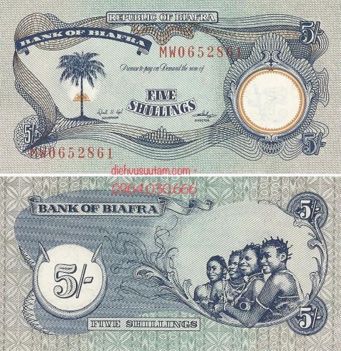 Tiền xưa Cộng hòa Biafra 5 shllings 1968