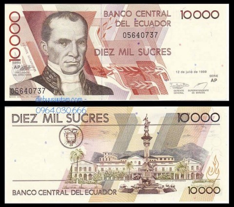 Tiền Cộng hòa Ecuador 10000 sucres