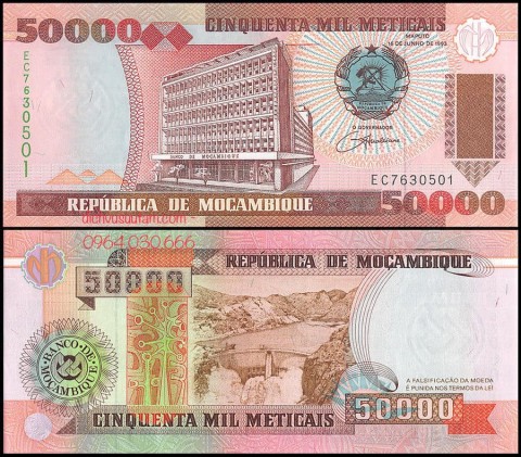 Tiền Cộng hòa Mozambique 50000 meticais