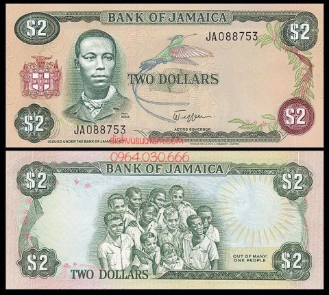 Tiền Jamaica sưu tầm 2 dollars