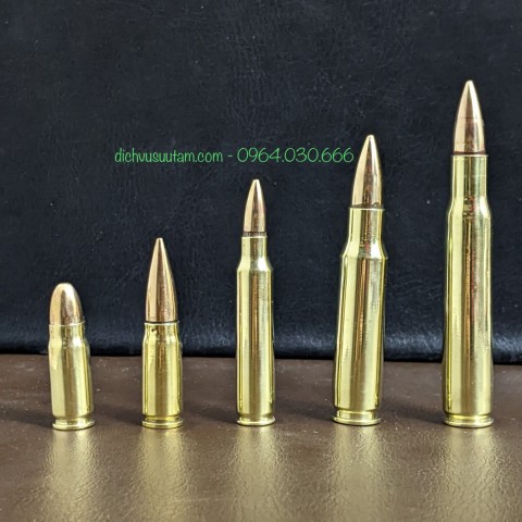 Mô hình đạn trưng bày K54, AR15, M60, M30