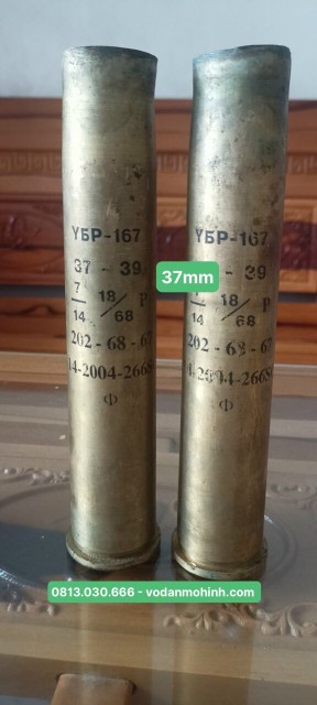 Mô hình vỏ đạn 37mm trung bày deco (có đầu nguyên bản hoặc đầu gỗ chế, có đánh bóng làm mới)