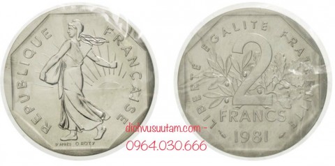 Xu Cộng hòa Pháp 2 francs 26mm