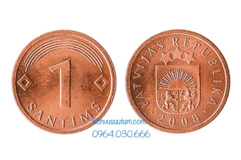 Đồng xu Cộng hòa Latvia 1 santims 15.65mm