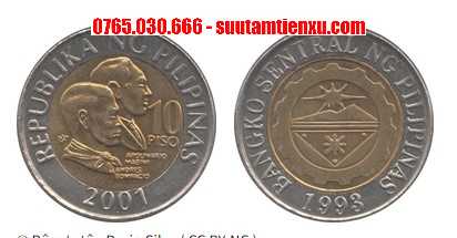 Xu Philippines 10 pesos 2 thành phần 26,5mm