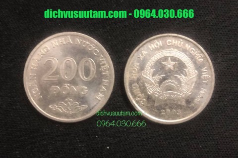 01 Đồng xu 200 đồng Việt Nam 2003, phong thủy sưu tầm