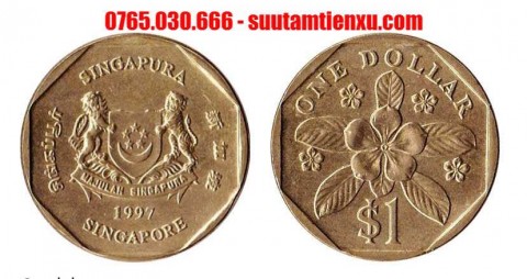 Đồng xu 1 dollar Singapore, top 10 đồng xu may mắn nhất thế giới 22,4mm