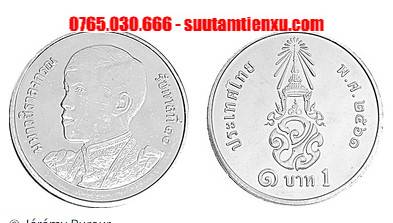 Xu Thái Lan 1 baht vua Rama X 20mm