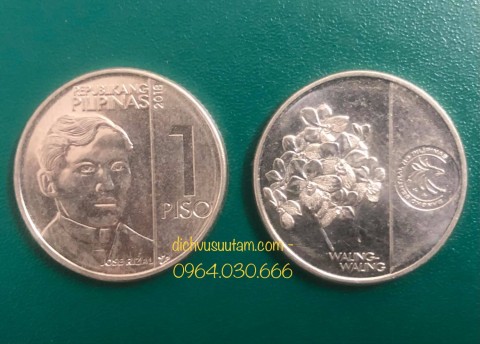Đồng xu Philippines 1 peso phiên bản mới 23mm