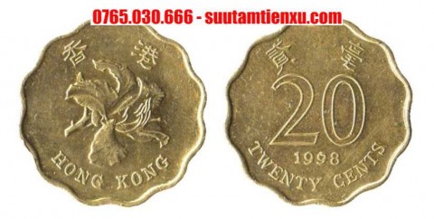 Đồng xu 20 cent Hong Kong 12 khía 19mm