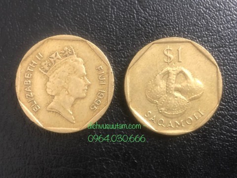Đồng xu quần đảo Fiji 1 dollar Nữ hoàng Elizabrth II 23mm