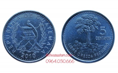 Đồng xu Guatemala 5 centavos 16mm