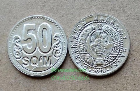 Đồng xu Uzbekistan 50 som 18mm