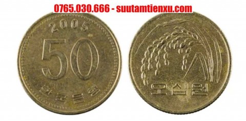 Xu Hàn Quốc 50 won phiên bản mới 21,6mm