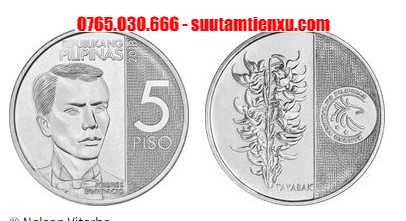 Xu 5 pesos Philippines phiên bản mới 25mm