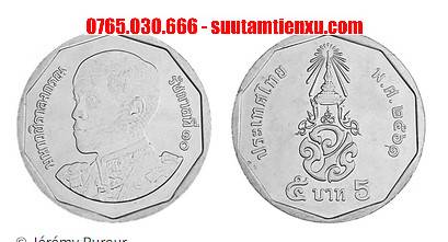 Xu 5 baht Thái Lan vua Rama X 24mm