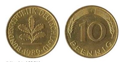 Xu Đức 10 pfennig 21,5mm sưu tầm
